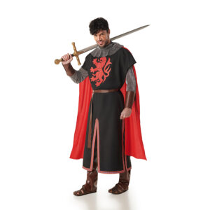 DISFRAZ DE CABALLERO MEDIEVAL NEGRO DE HOMBRE