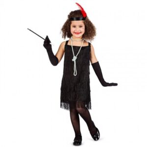 DISFRAZ DE CHARLESTÓN FLECOS NEGROS NIÑA