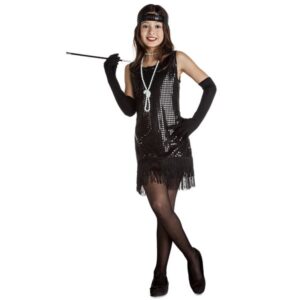 DISFRAZ DE CHARLESTÓN NEGRO NIÑA