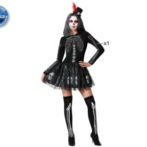 DISFRAZ DE ESQUELETO BRILLO MUJER