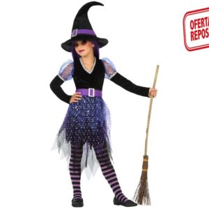 DISFRAZ DE BRUJUA VIOLETA NIÑA