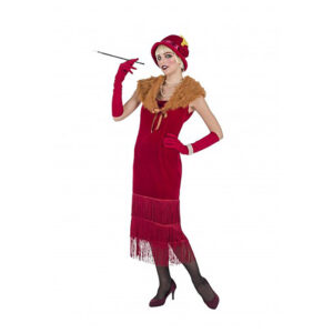 DISFRAZ DE CHARLESTÓN LUJO ROJO PARA MUJER