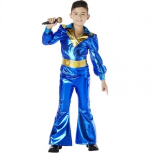 DISFRAZ DISCO AZUL DE ABBA PARA NIÑO