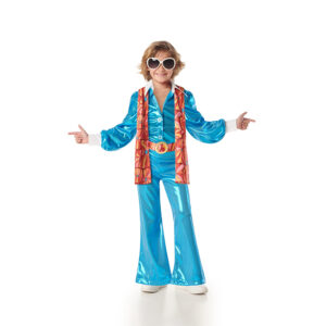 DISFRAZ DISCO AZUL AÑOS 70 DE NIÑO