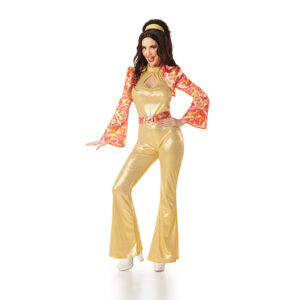 DISFRAZ DISCO DORADO AÑOS 70 DE MUJER