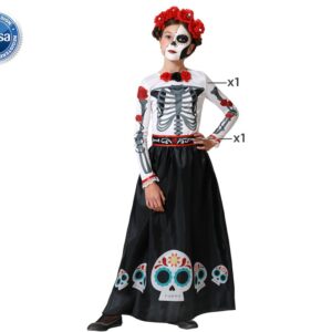 DISFRAZ DE ESQUELETO ROSAS NIÑA