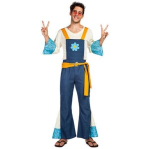 DISFRAZ DE HIPPIE CON FLOR PARA HOMBRE