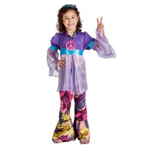DISFRAZ DE HIPPIE LILA NIÑA