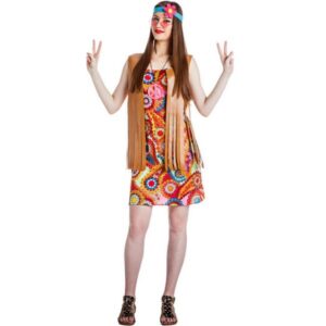 DISFRAZ CHICA HIPPIE VESTIDO MUJER