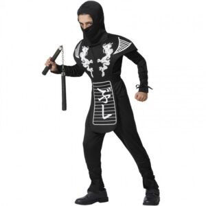 DISFRAZ DE NINJA NEGRO Y BLANCO INFANTIL