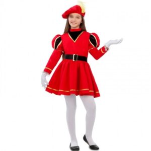 DISFRAZ DE PAJE REY ROJO PARA NIÑA