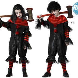 DISFRAZ DE PAYASO ASESINO NEGRO UNISEX INFANTIL
