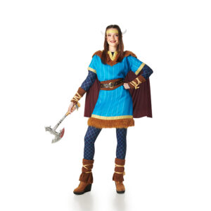 DISFRAZ DE VIKINGA AZUL MUJER