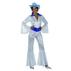 DISFRAZ DE DISCO PLATA MUJER