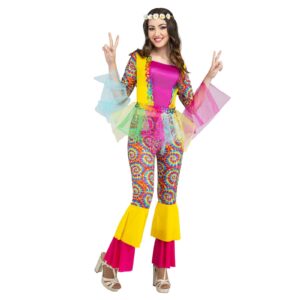 DISFRAZ DE HIPPIE COLORES MUJER