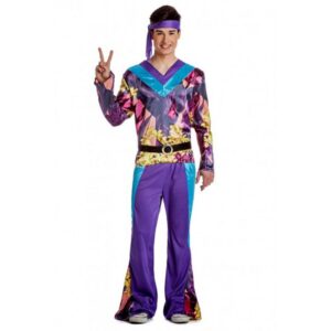 DISFRAZ DE HIPPIE VIOLETA HOMBRE
