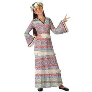 DISFRAZ DE HIPPIE VESTIDO LARGO NIÑA