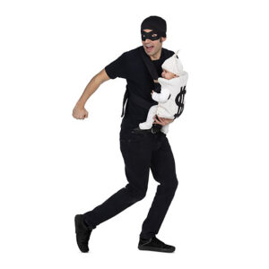 DISFRAZ DE LADRÓN CON SU BABY BOTÍN ADULTO