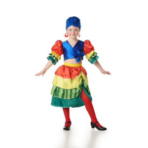 DISFRAZ DE RUMBERA MULTICOLOR NIÑA