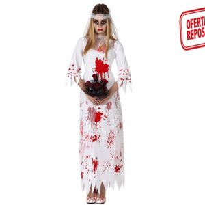DISFRAZ DE ZOMBIE NOVIA SANGRIENTA MUJER