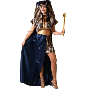 DISFRAZ EGIPCIA AZUL Y DORADO MUJER