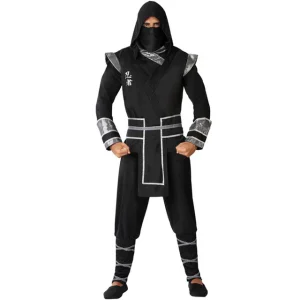 DISFRAZ NINJA NEGRO ADULTO PLATEADO
