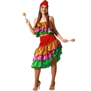 DISFRAZ DE RUMBERA BRASILEÑA MULTICOLOR MUJER