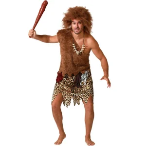 DISFRAZ DE CAVERNICOLA MARRÓN HOMBRE