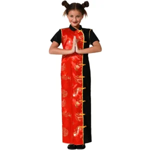 DISFRAZ DE CHINA NEGRO-ROJO ORIENTAL NIÑA