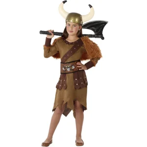 DISFRAZ DE VIKINGA NIÑA MARRÓN
