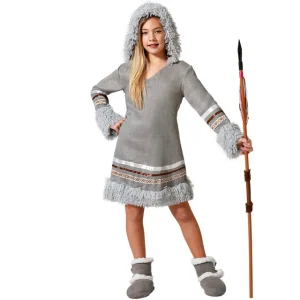 DISFRAZ DE ESQUIMAL GRIS PARA NIÑA