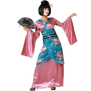 DISFRAZ DE GEISHA KIMONO ROSA MUJER