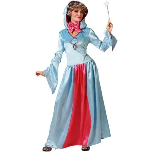 DISFRAZ DE HADA MADRINA AZUL LARGO MUJER
