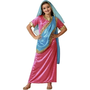 DISFRAZ DE HINDÚ EXÓTICO ROSA PARA NIÑA