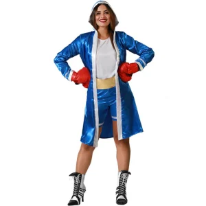 DISFRAZ DE BOXEADORA AZUL PARA MUJER