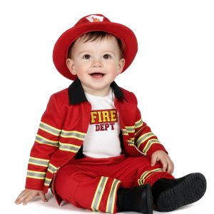 DISFRAZ DE BOMBERO PARA BEBÉ