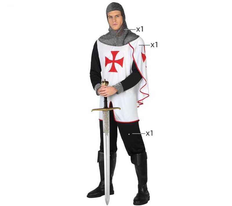disfraz caballero medieval templario hombre 800x709 - DISFRAZ DE CABALLERO MEDIEVAL HOMBRE