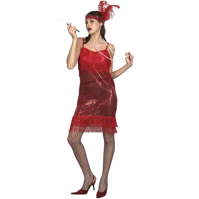 DISFRAZ CHARLESTÓN ROJO PARA MUJER