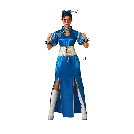 disfraz china azul para mujer - DISFRAZ DE CHINA AZUL MUJER