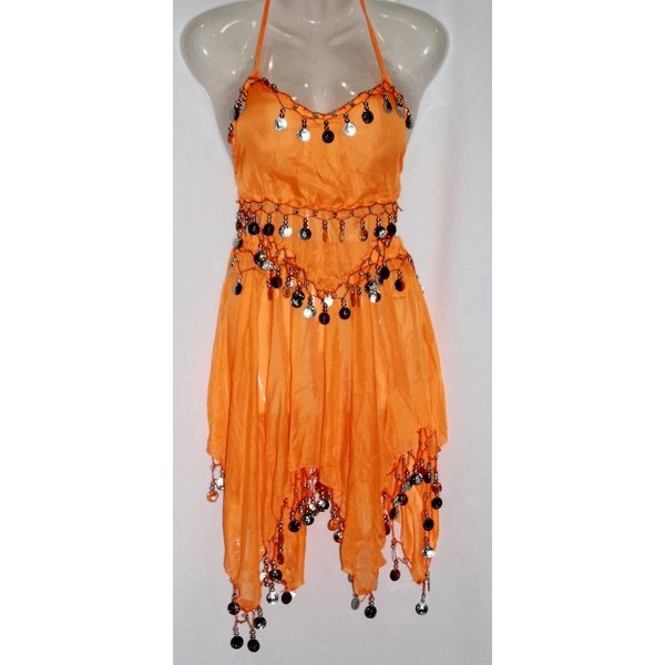 disfraz danza del vientre falda naranja - DANZA DEL VIENTRE NARANJA MUJER
