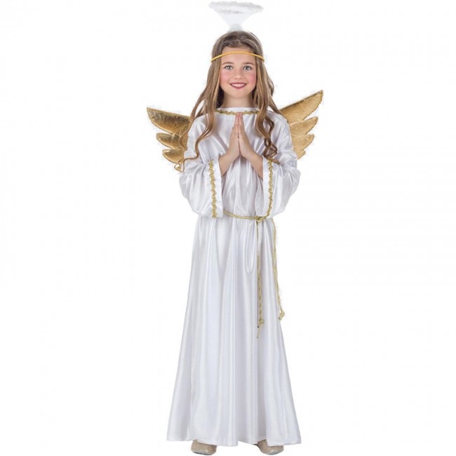 disfraz de angel navidad con alas infantil - DISFRAZ DE ANGEL ALAS DORADAS INFANTIL