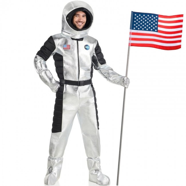 disfraz de astronauta plateado para hombre - DISFRAZ DE ASTRONAUTA HOMBRE