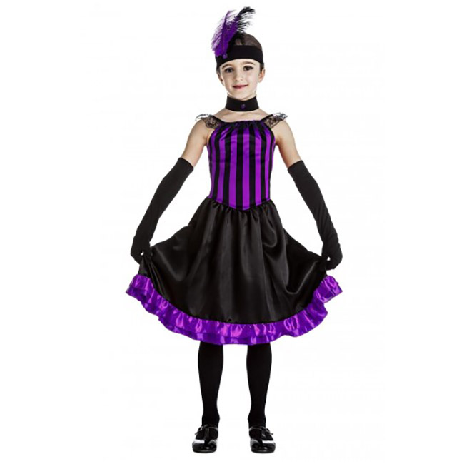 disfraz de cancan púrpura para niña - DISFRAZ DE CAN-CAN PÚRPURA PARA NIÑA
