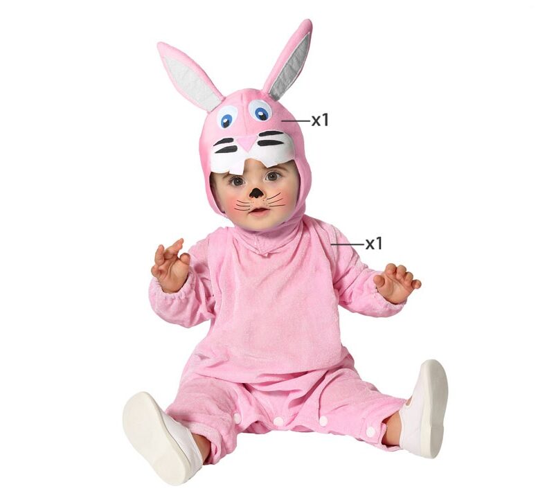 disfraz de conejo unisex rosa para bebé 800x709 - DISFRAZ DE CONEJO UNISEX ROSA BEBÉ