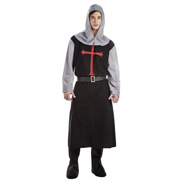 disfraz de cruzado medieval negro para hombre - DISFRAZ DE CRUZADO MEDIEVAL PARA HOMBRE
