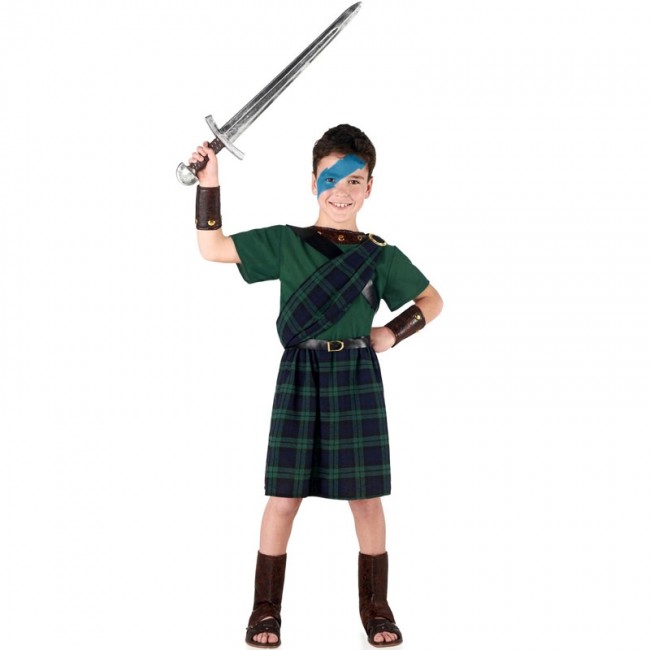 disfraz de escocés braveheart verde para nino - DISFRACES NIÑO
