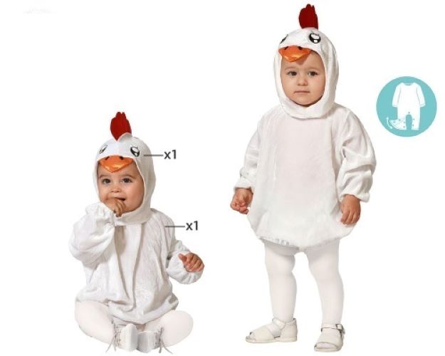 disfraz de gallina blanca bebé - DISFRAZ DE GALLINA BLANCA BEBÉ