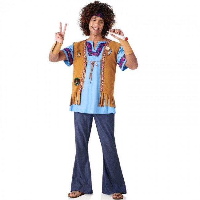 disfraz de hippie jeans para hombre - DISFRAZ DE HIPPIE JEANS HOMBRE