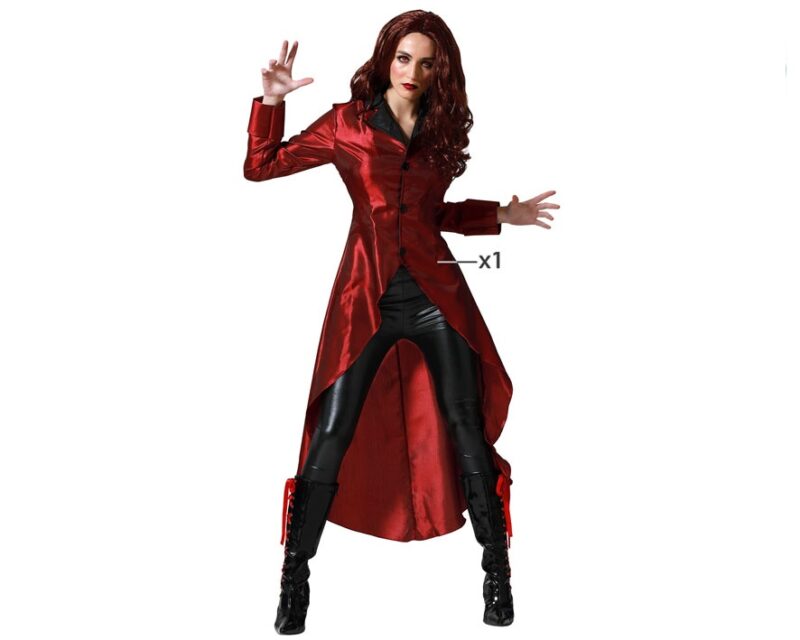 disfraz de héroe cómic rojo para mujer 800x640 - DISFRAZ DE HÉROE CÓMIC ROJO MUJER