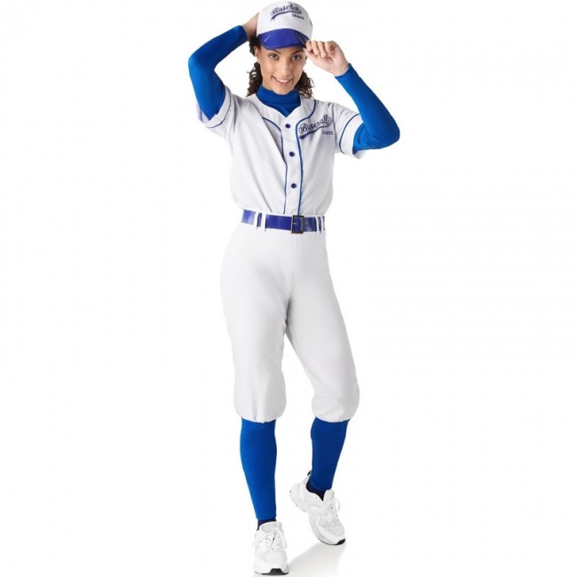disfraz de jugadora de beisbol azul para mujer - DISFRAZ DE JUGADORA DE BEISBOL MUJER